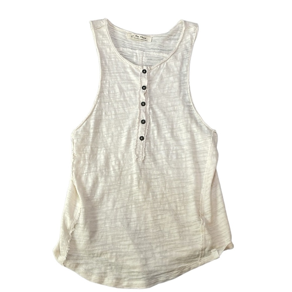 We The Free Free People Women’s Burnout Henley Tank Top Size Small